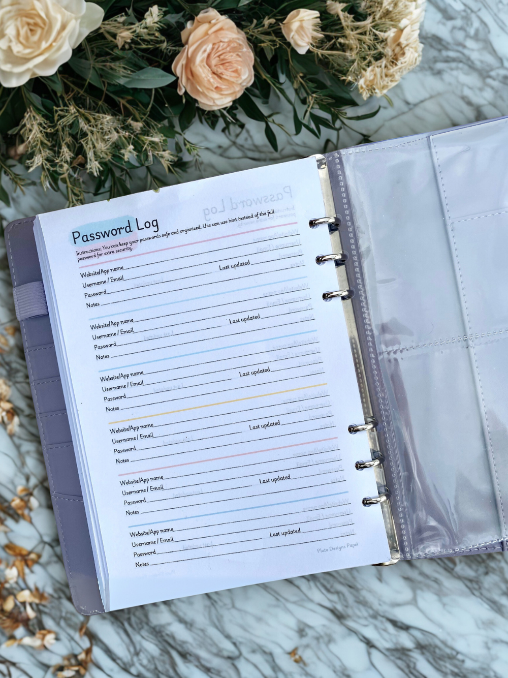 Undated Pastel Weekly Planner In Binder