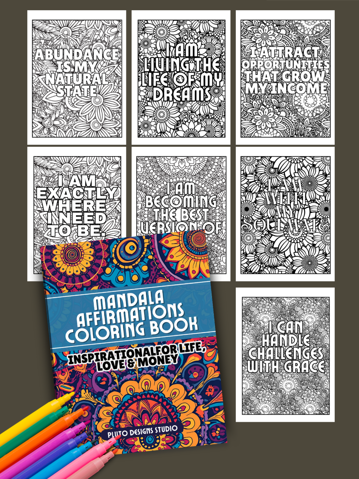 Mandala Affirmation Coloring Book: Gratitude Journal for Manifesting Intentions For Love, Money & Life