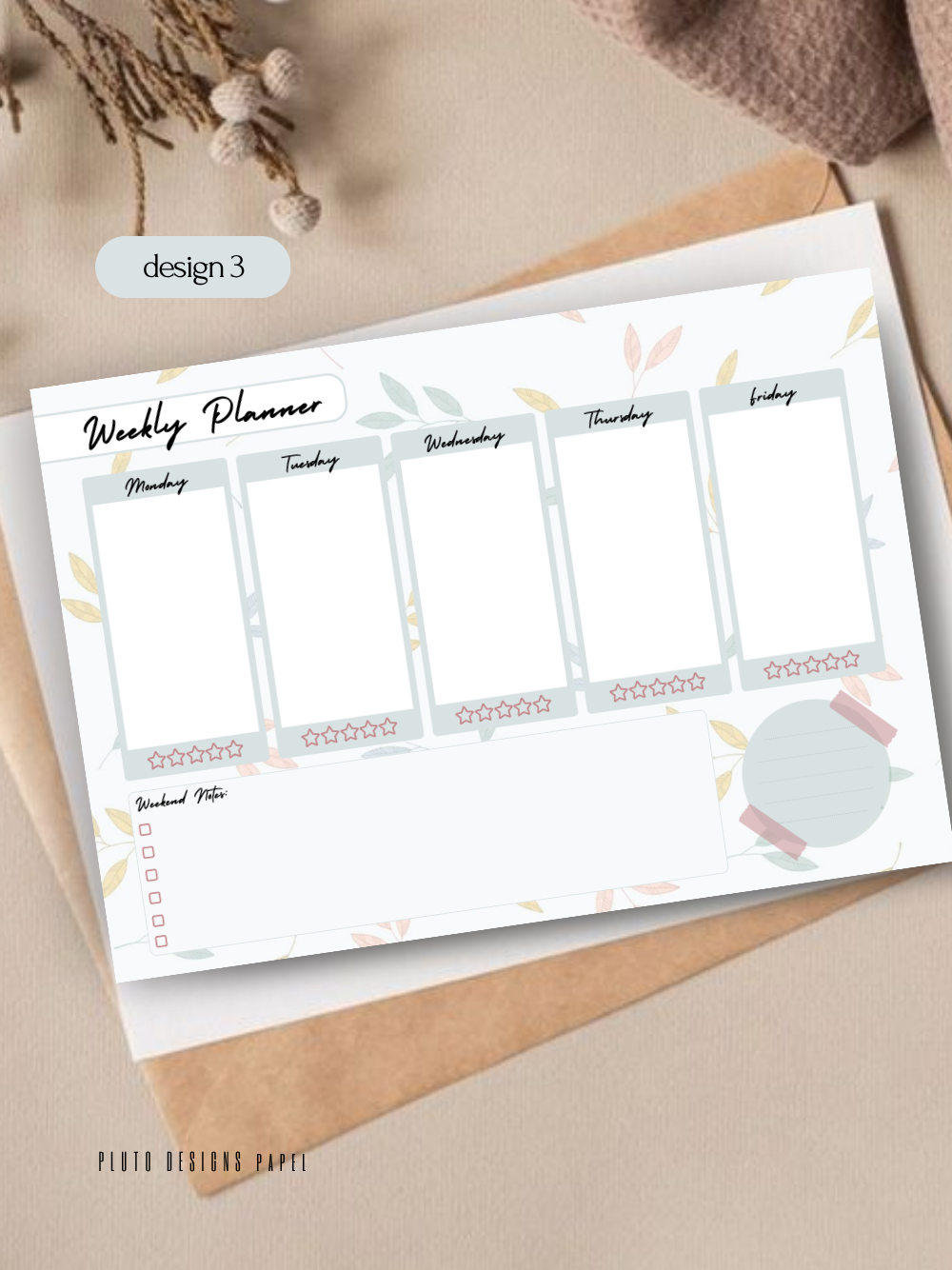 Cute Weekly & Monthly Planner for Goals and Desk Calendars