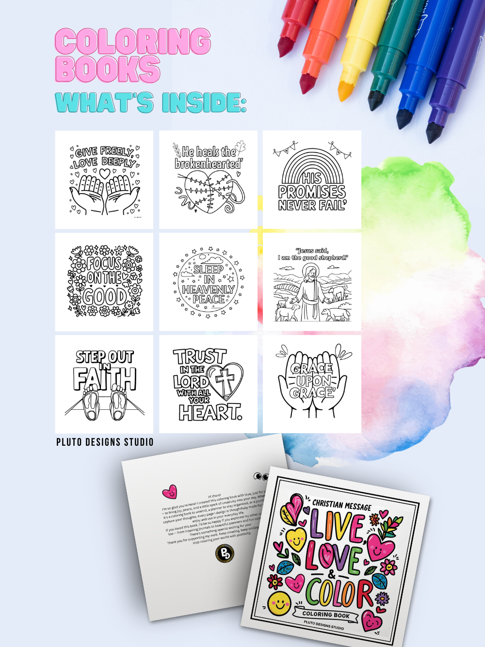 50 Inspirational Coloring Book for Adults: Christian Message Patterns to Color - Bold & Easy Positive Christians Affirmations for Adults Men Women & Teens