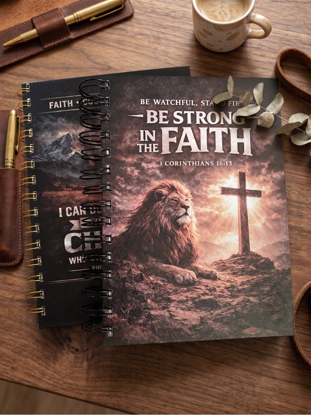 Be Strong in the Faith | Man of Faith Journal Notebook | Christian Theme Stationeries