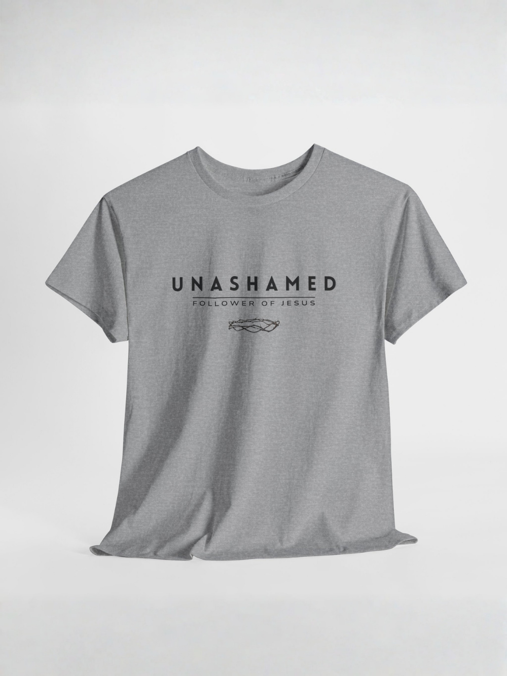 T-Shirt — "Unashamed: Followers of Jesus" Christian Tee (Crown of Thorns Back Print) Unisex Faith Shirt
