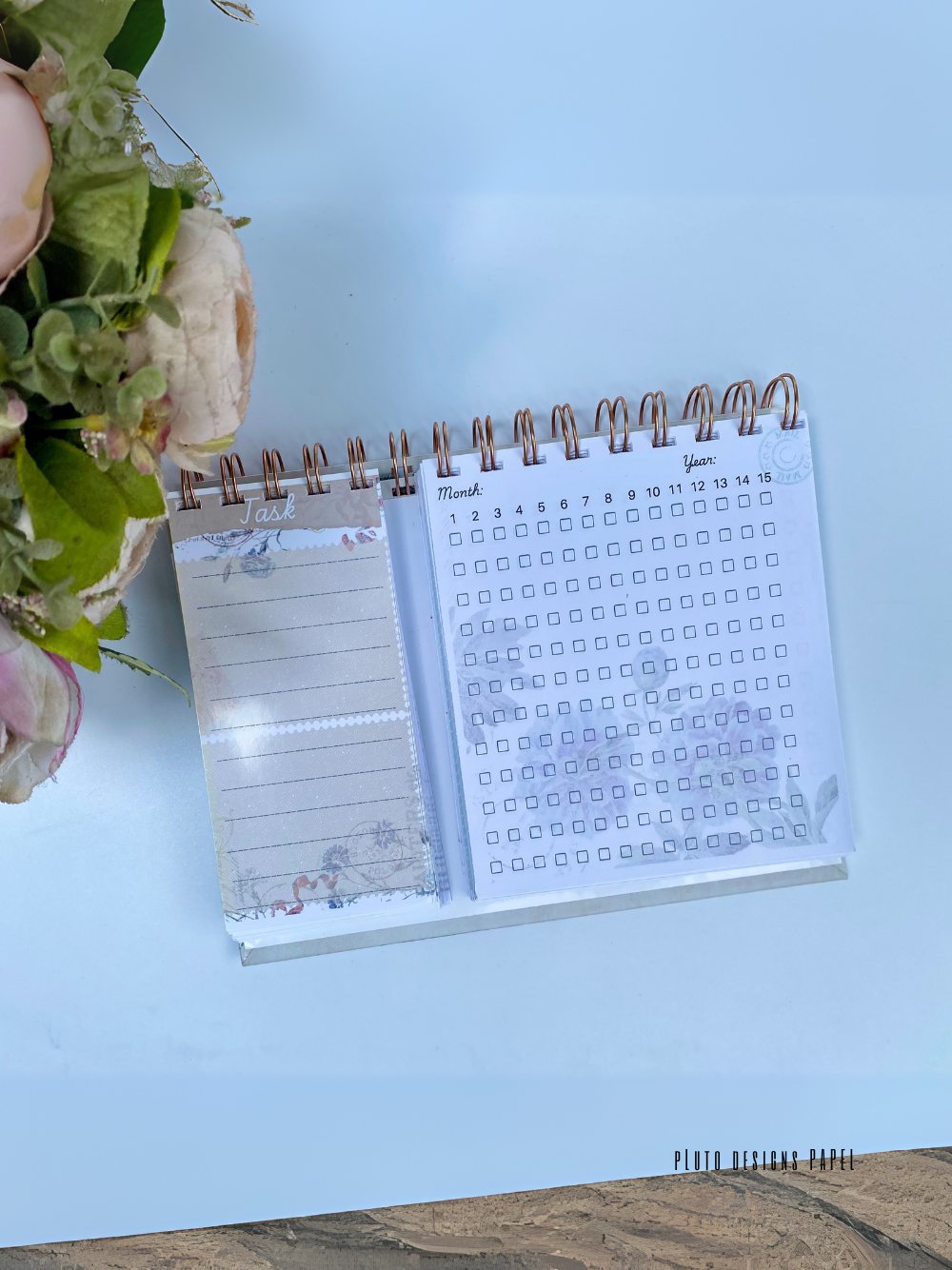 Vintage-Inspired Daily Task Tracker & Habit Monitor Undated Planner