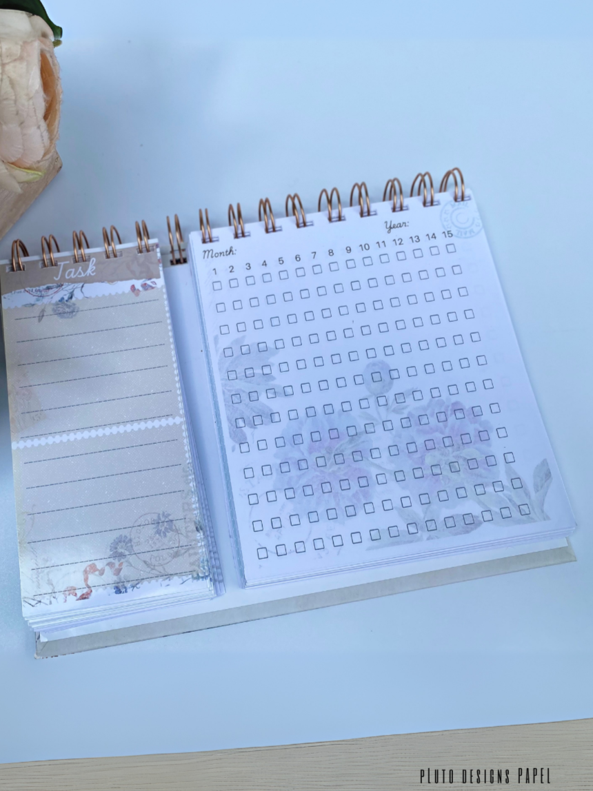 Vintage-Inspired Daily Task Tracker & Habit Monitor Undated Planner
