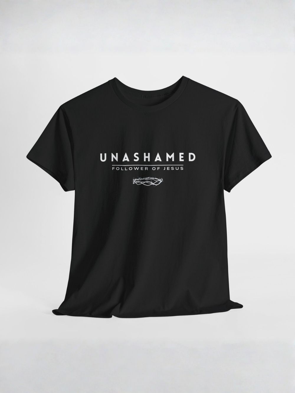 T-Shirt — "Unashamed: Followers of Jesus" Christian Tee (Crown of Thorns Back Print) Unisex Faith Shirt
