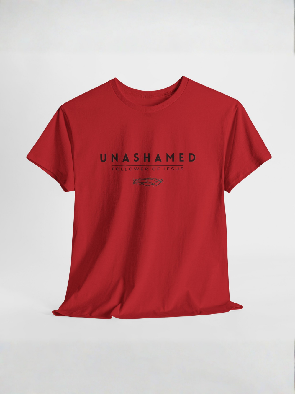 T-Shirt — "Unashamed: Followers of Jesus" Christian Tee (Crown of Thorns Back Print) Unisex Faith Shirt