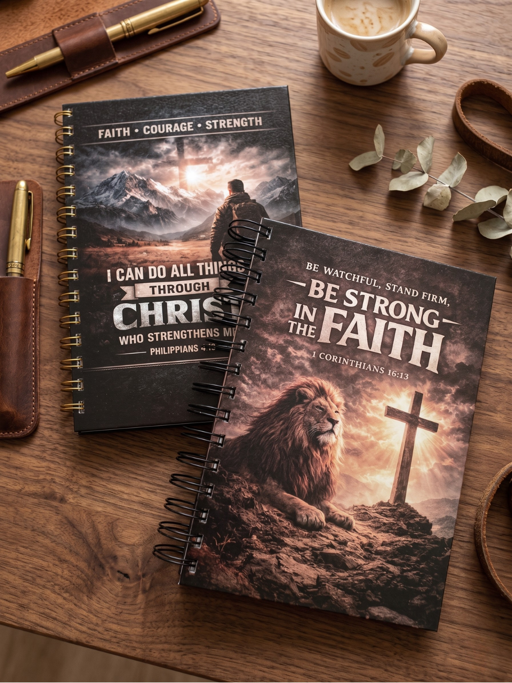Be Strong in the Faith | Man of Faith Journal Notebook | Christian Theme Stationeries
