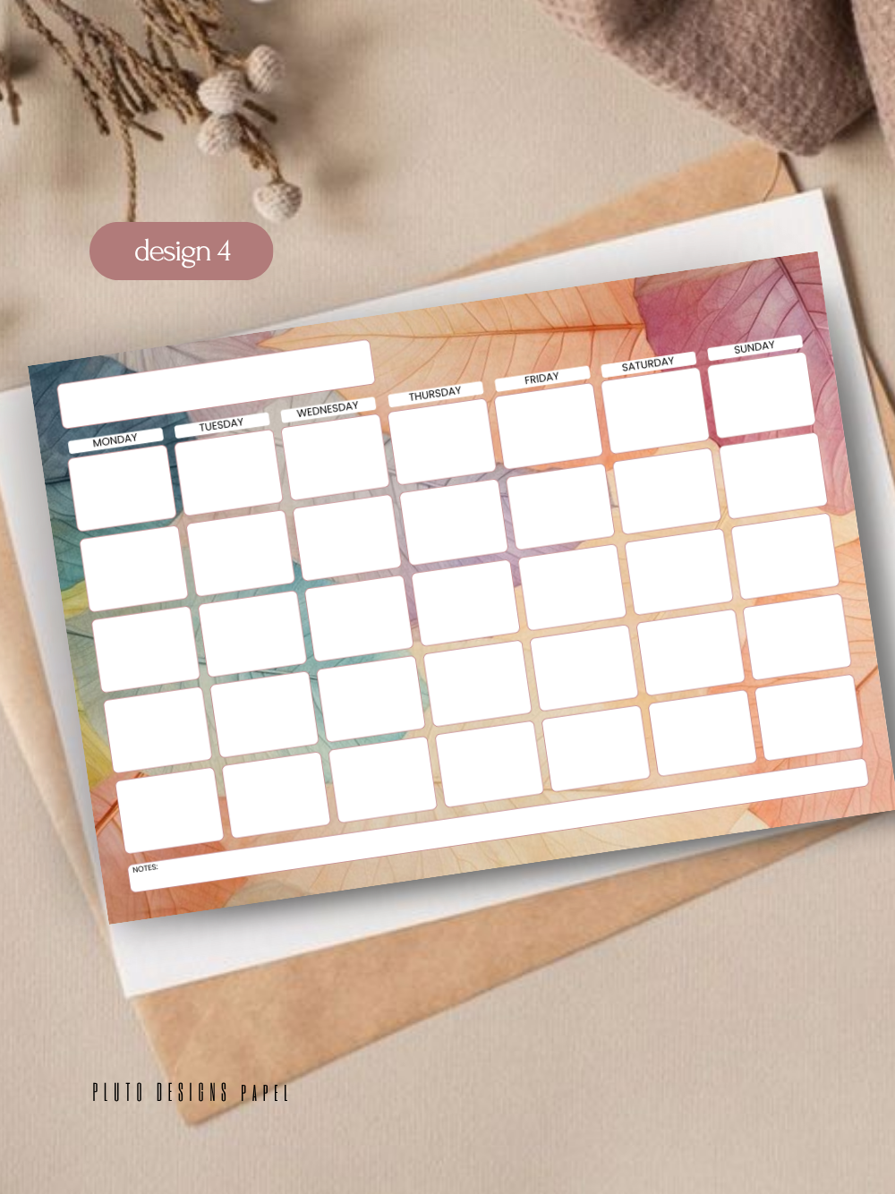 Cute Weekly & Monthly Planner for Goals and Desk Calendars