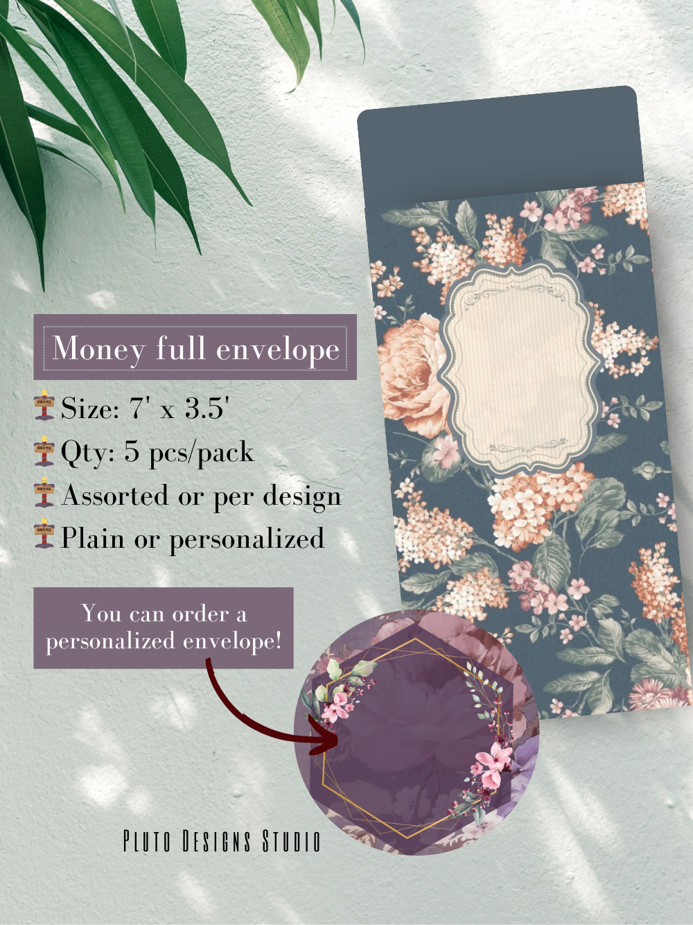 Money Envelope Vintage & Elegant Florals Batch Floral Garden