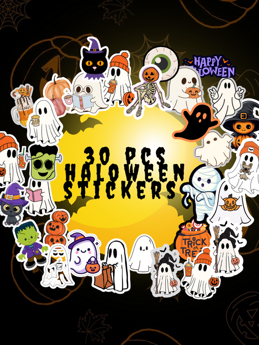 Halloween-Themed Waterproof Stickers (30 Pcs)