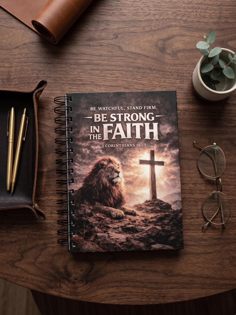 Be Strong in the Faith | Man of Faith Journal Notebook | Christian Theme Stationeries
