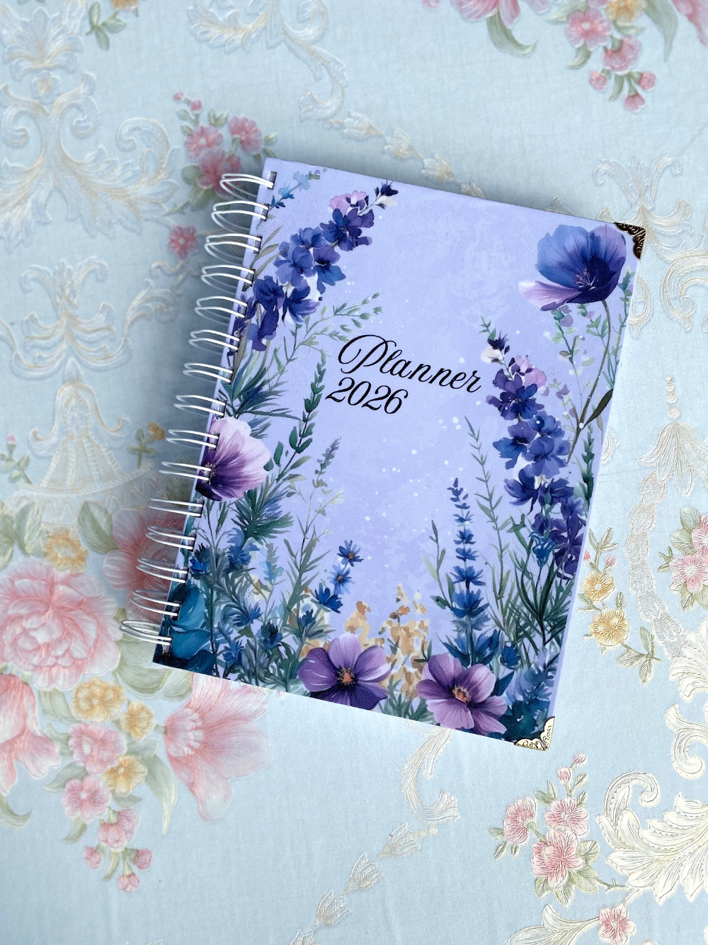 2026 Dated Floral Purple Planner - Beautiful Lavenders & Flowers with Monthly Goals