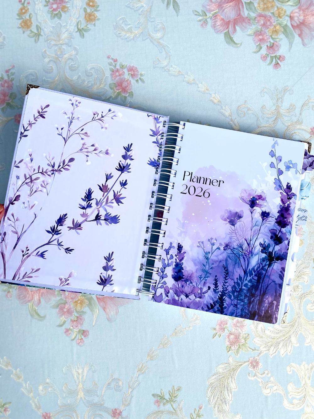 2026 Dated Floral Purple Planner - Beautiful Lavenders & Flowers with Monthly Goals