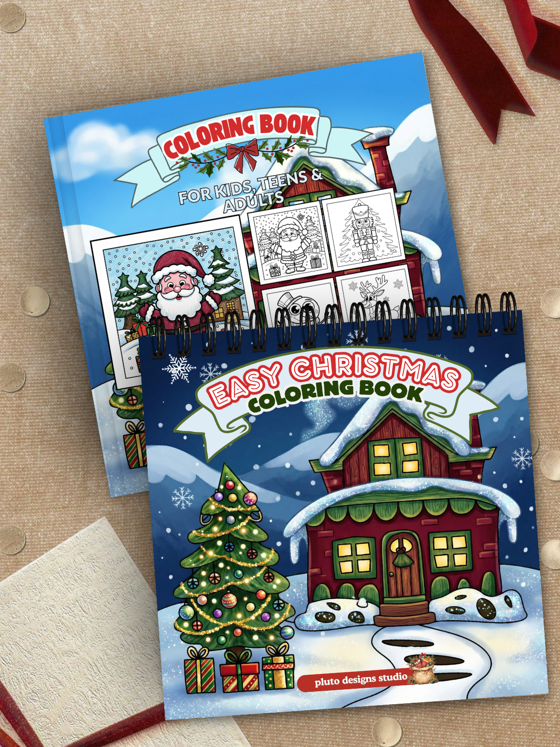Christmas Coloring Book for All Ages – 60 Cute & Easy Holiday Illustrations | Stress-Relief, Creativity & Perfect Gift Idea