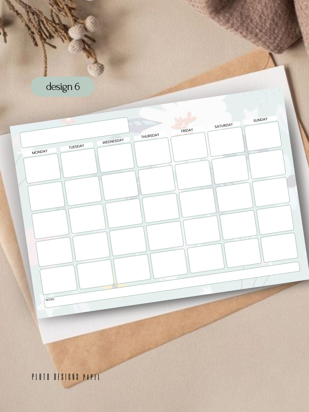 Cute Weekly & Monthly Planner for Goals and Desk Calendars