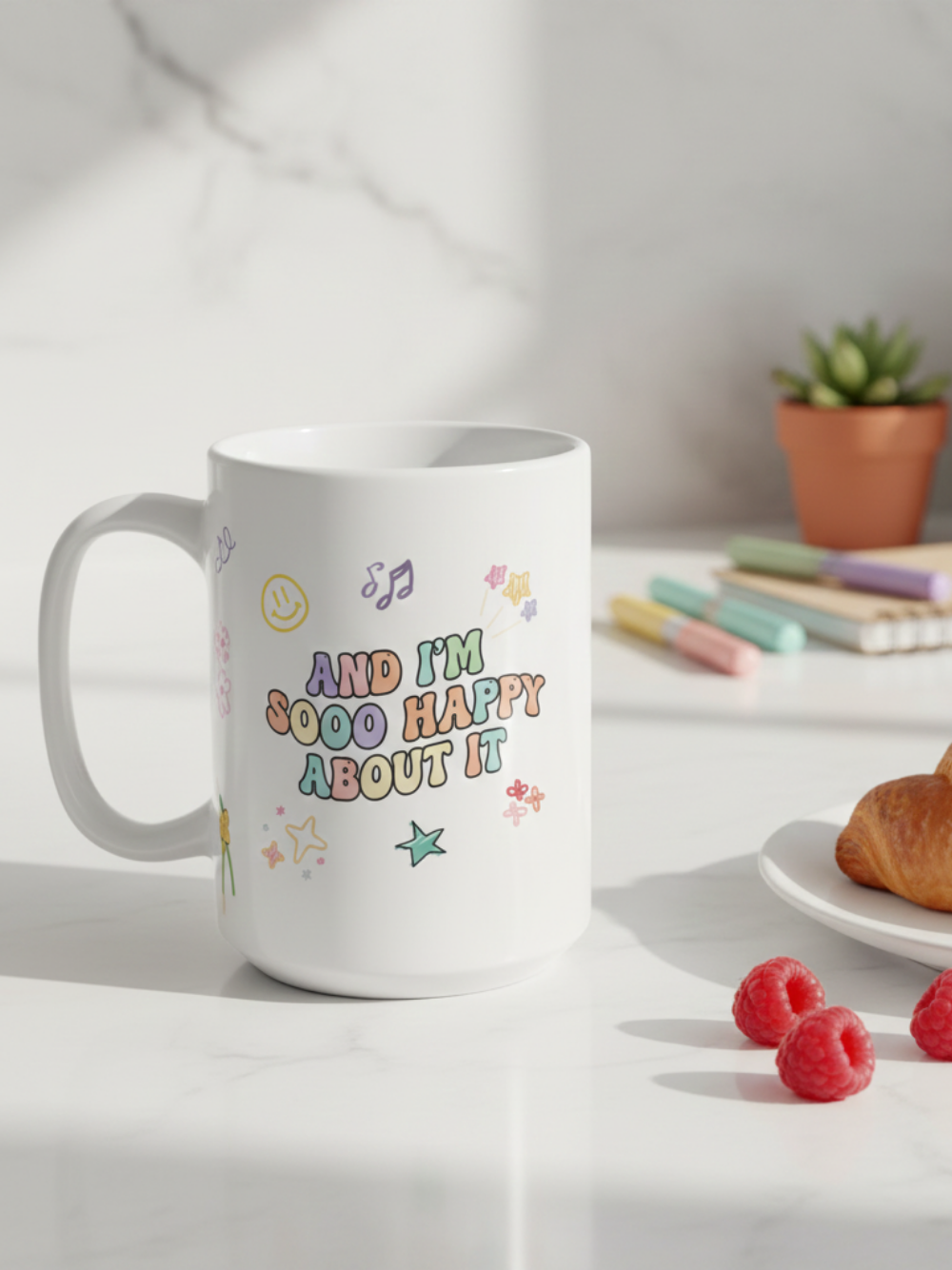 Positive Vibes Ceramic Mug — "The World Is A Better Place With Me" Message Coffee Cup (11oz, 15oz)