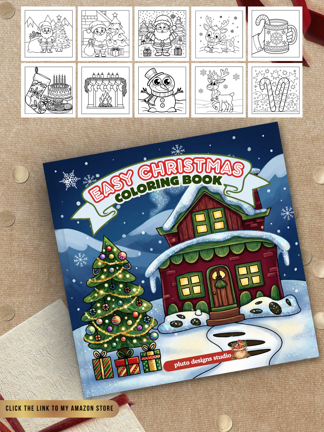 Christmas Coloring Book for All Ages – 60 Cute & Easy Holiday Illustrations | Stress-Relief, Creativity & Perfect Gift Idea