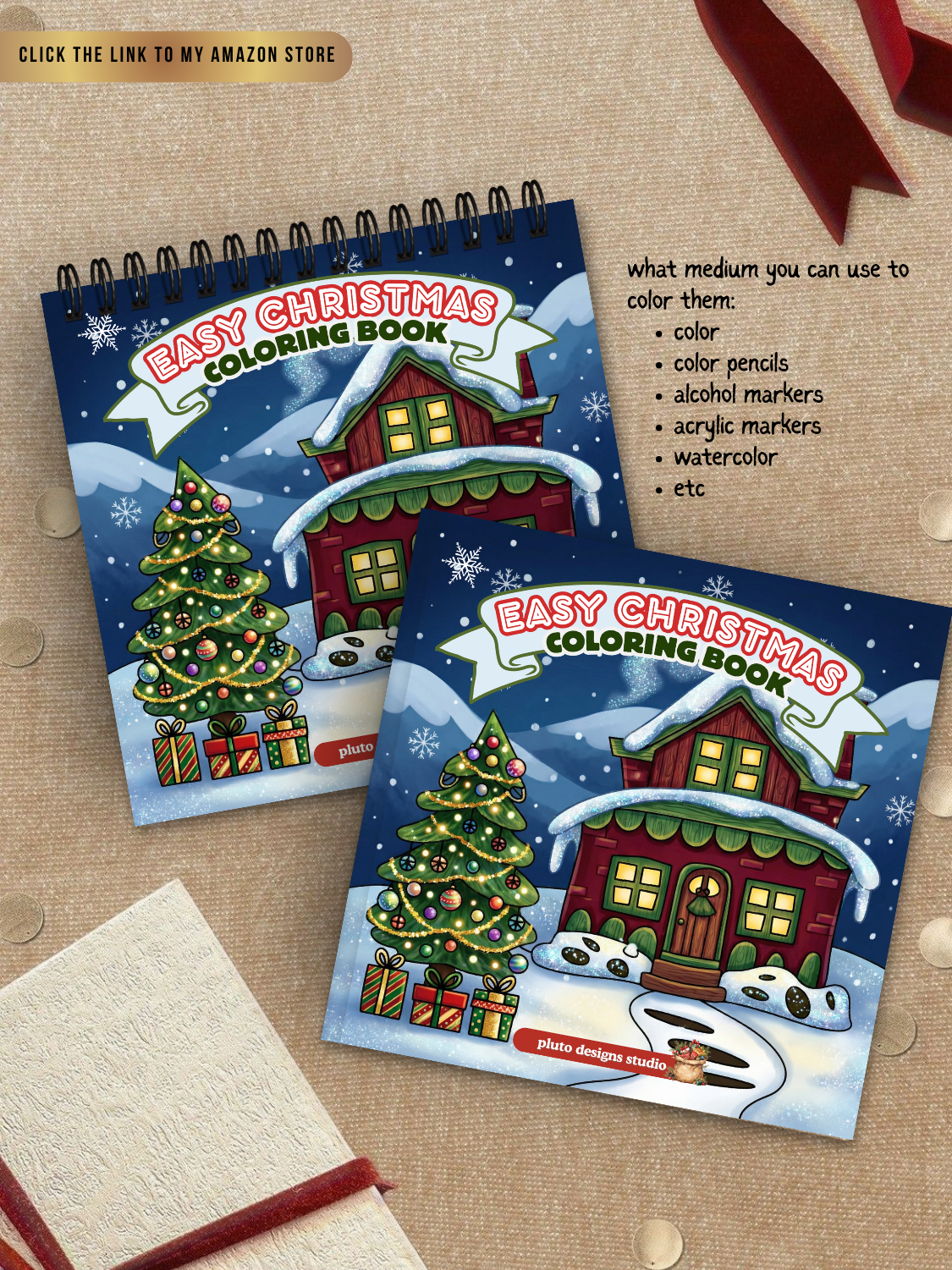 Christmas Coloring Book for All Ages – 60 Cute & Easy Holiday Illustrations | Stress-Relief, Creativity & Perfect Gift Idea