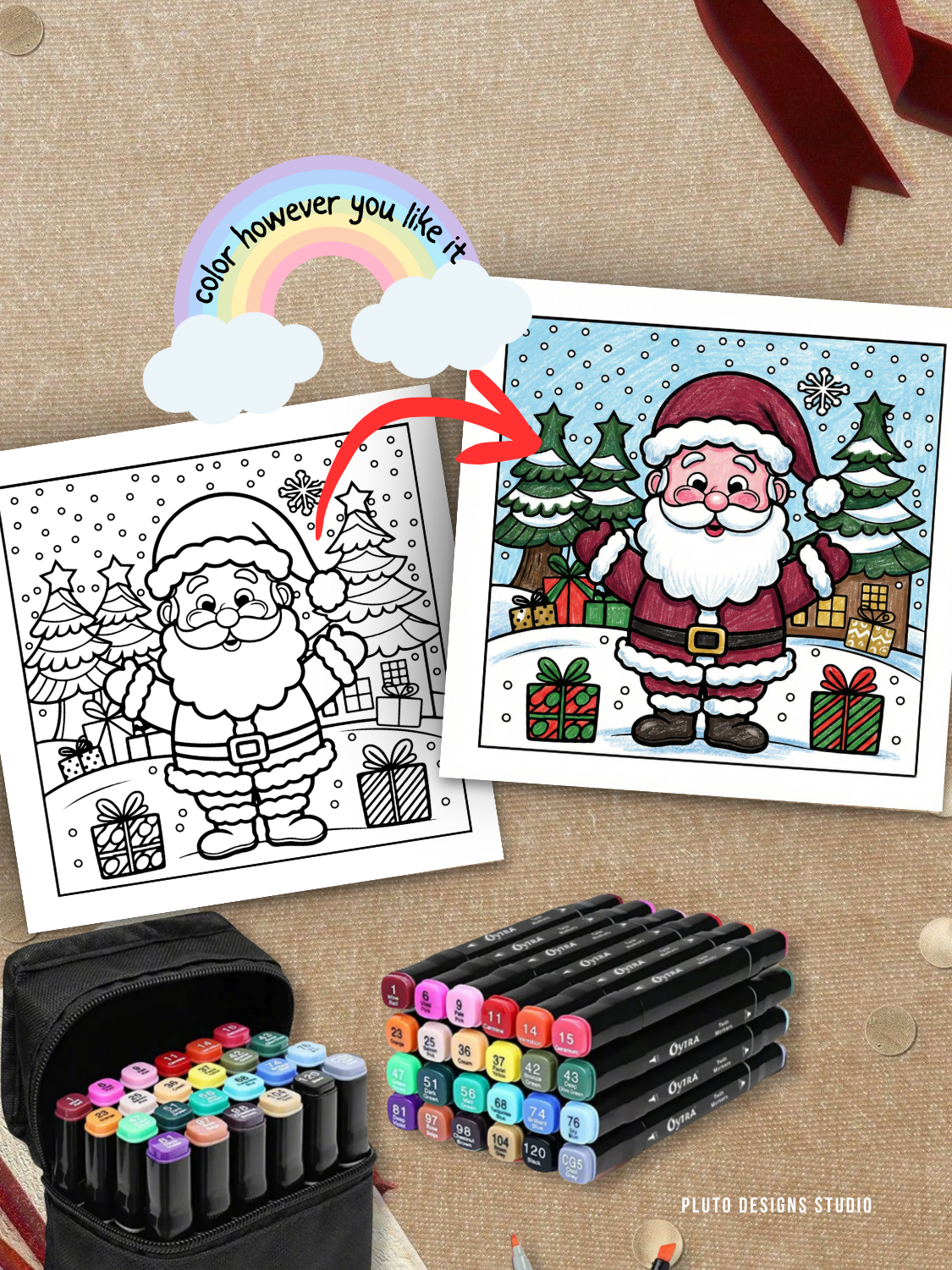 Christmas Coloring Book for All Ages – 60 Cute & Easy Holiday Illustrations | Stress-Relief, Creativity & Perfect Gift Idea