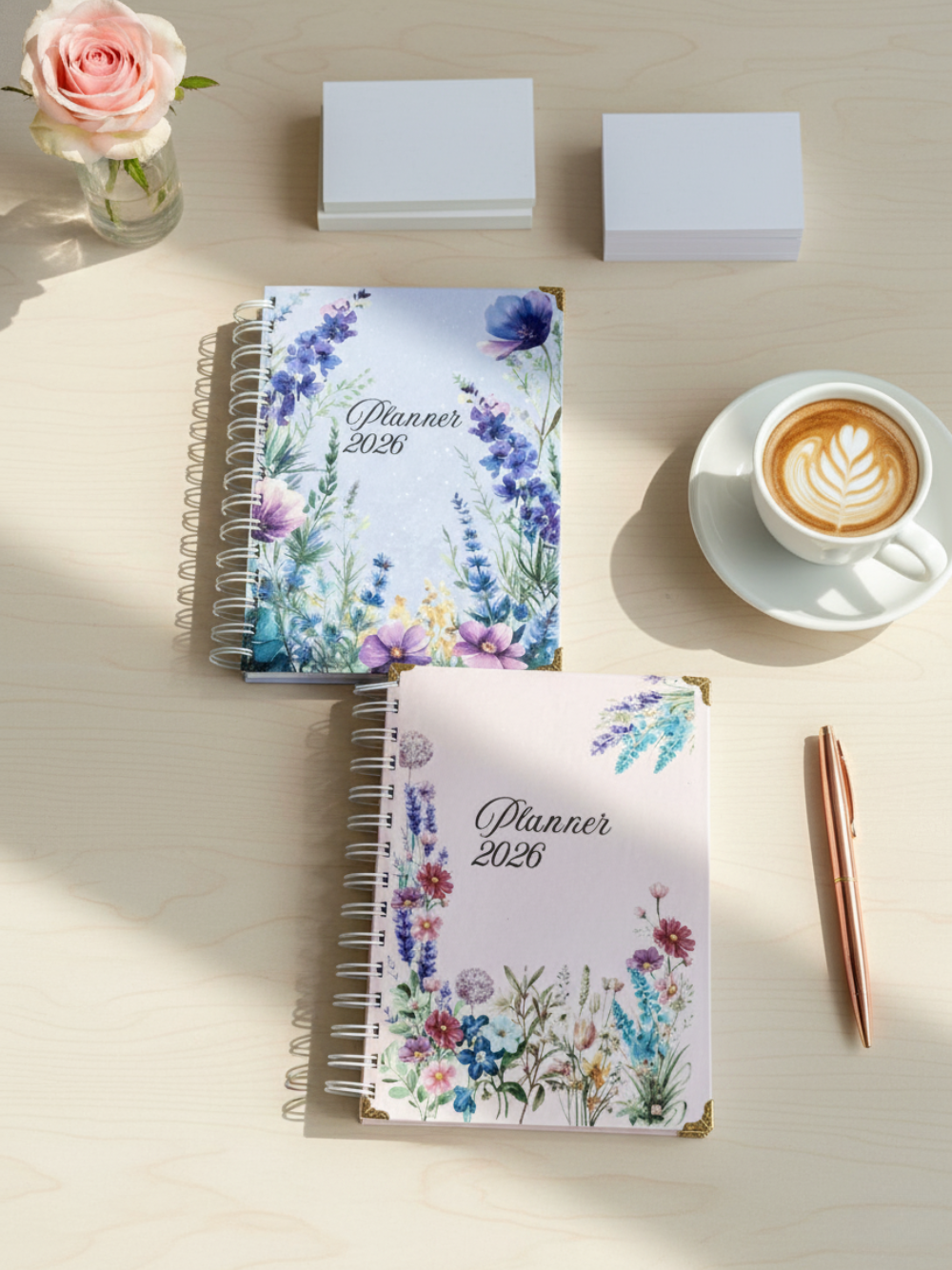 2026 Dated Floral Purple Planner - Beautiful Lavenders & Flowers with Monthly Goals