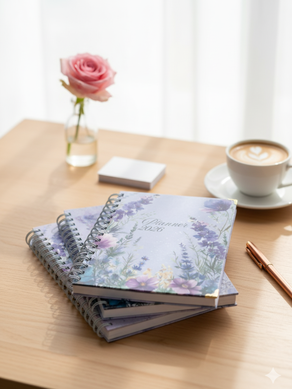 2026 Dated Floral Purple Planner - Beautiful Lavenders & Flowers with Monthly Goals