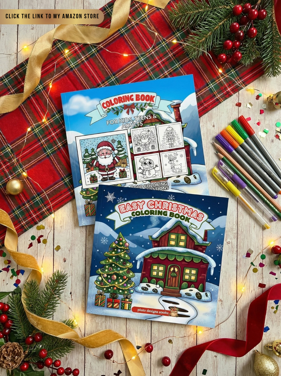 Christmas Coloring Book for All Ages – 60 Cute & Easy Holiday Illustrations | Stress-Relief, Creativity & Perfect Gift Idea