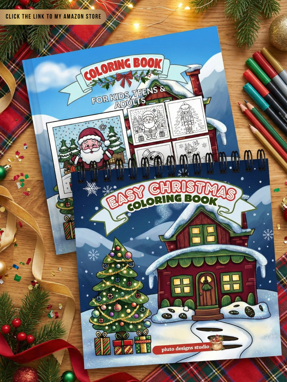 Christmas Coloring Book for All Ages – 60 Cute & Easy Holiday Illustrations | Stress-Relief, Creativity & Perfect Gift Idea