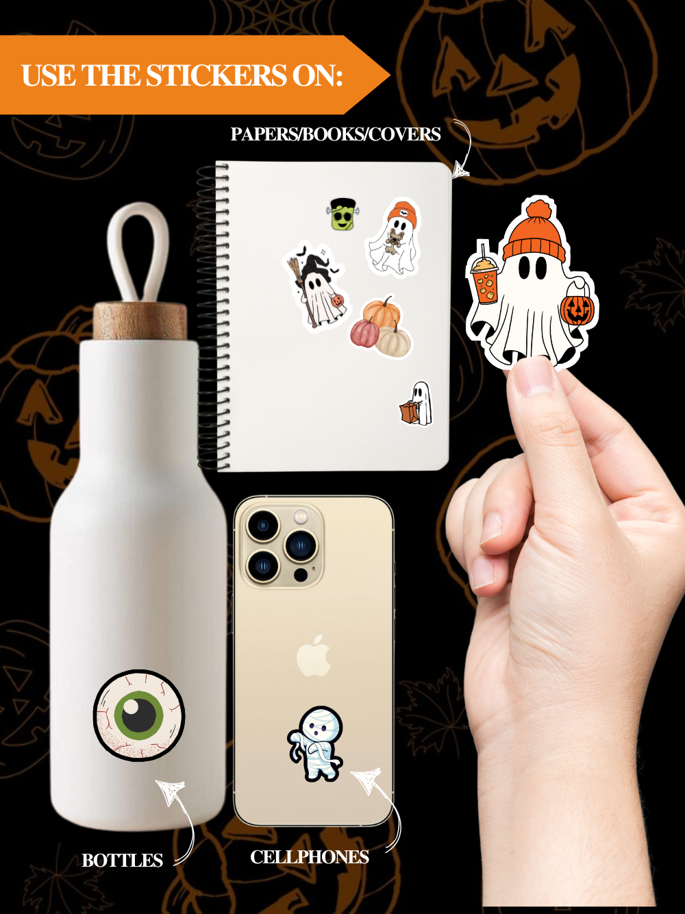 Halloween-Themed Waterproof Stickers (30 Pcs)
