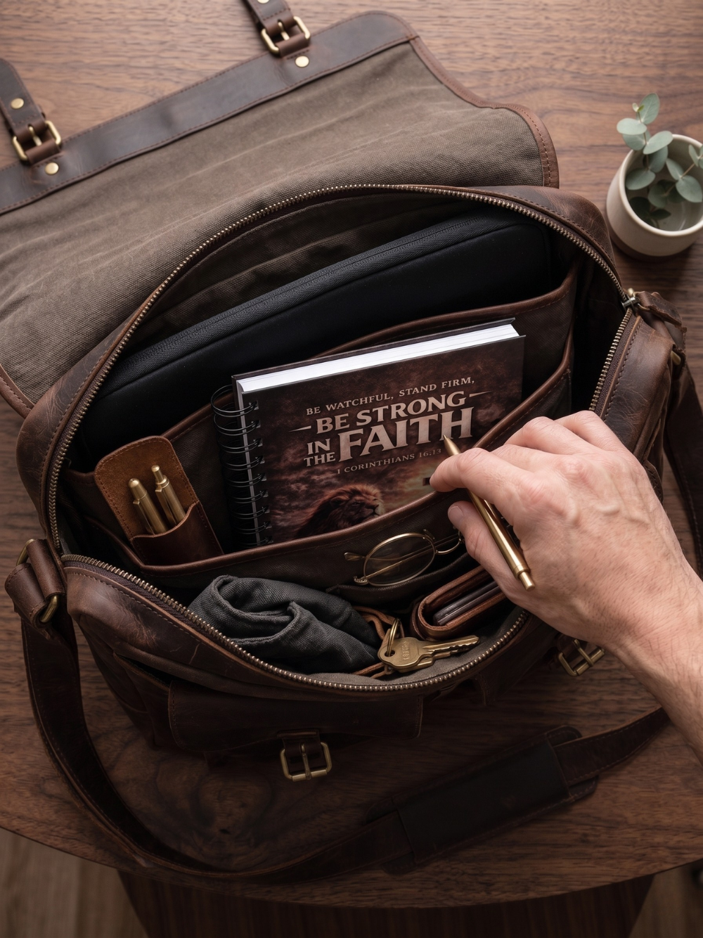 Be Strong in the Faith | Man of Faith Journal Notebook | Christian Theme Stationeries