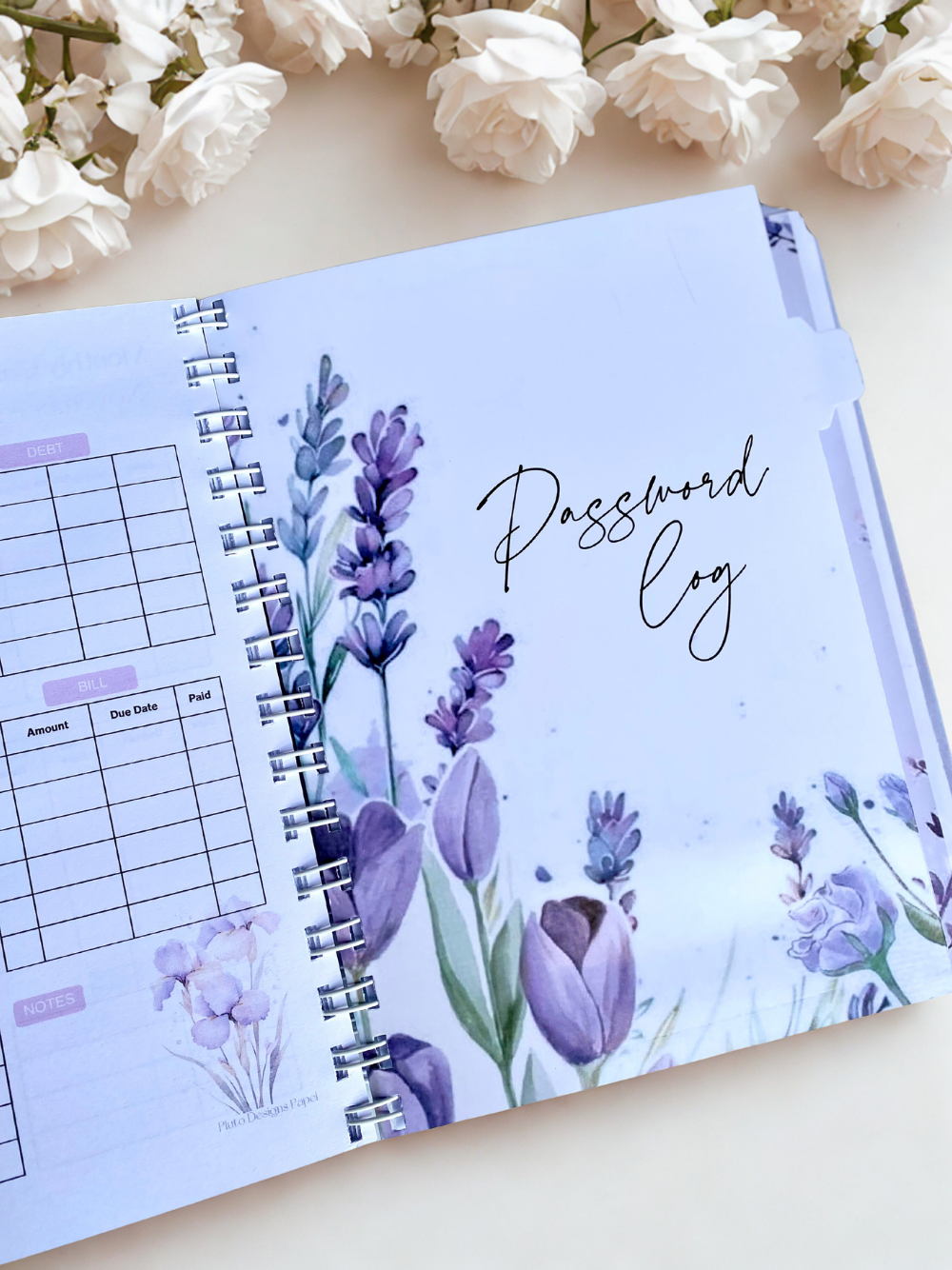 2026 Dated Floral Purple Planner - Beautiful Lavenders & Flowers with Monthly Goals
