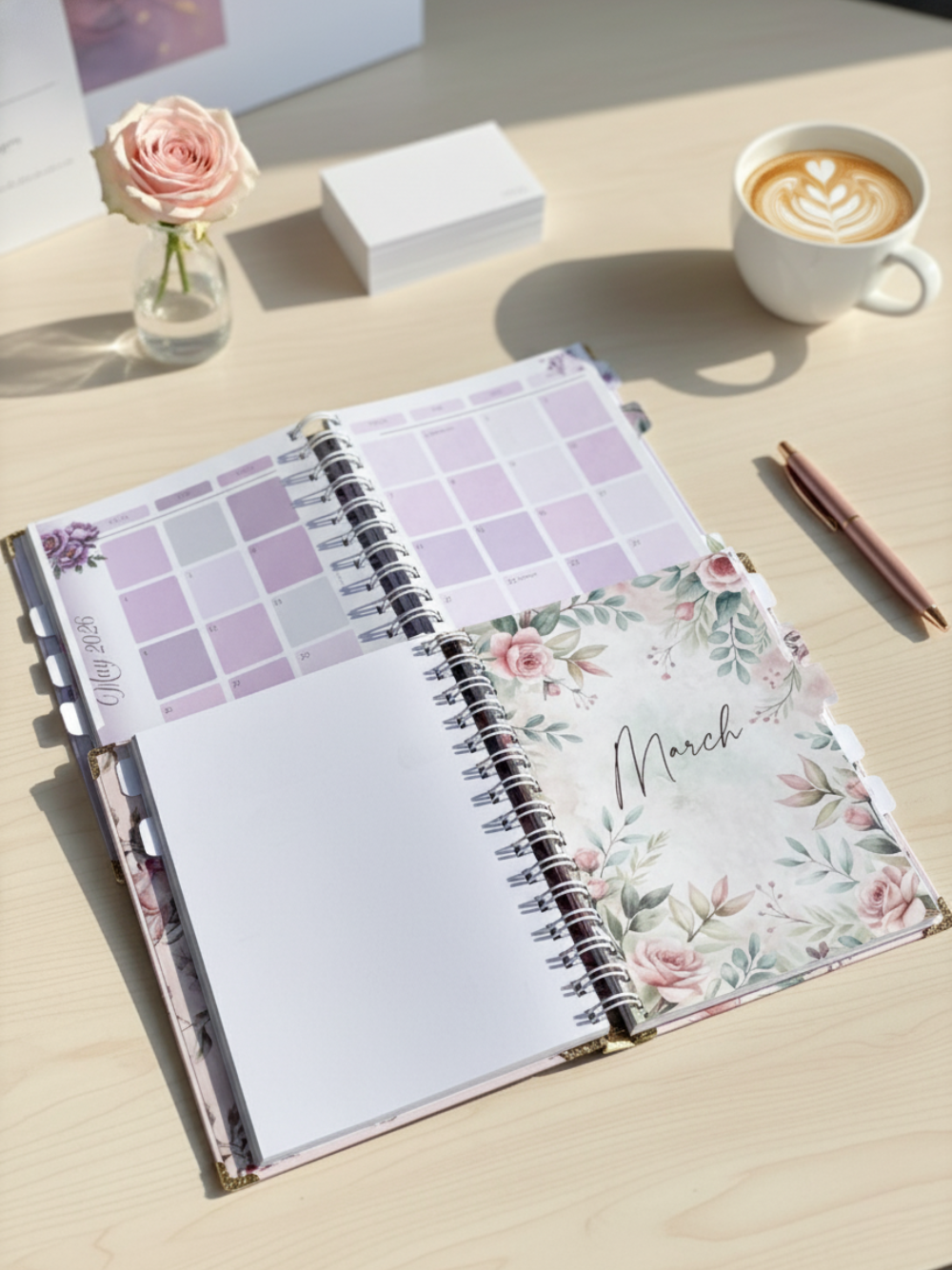 2026 Dated Floral Pink Planner - Weekly & Dated Planner with Monthly Cash Flow | Password Tracker
