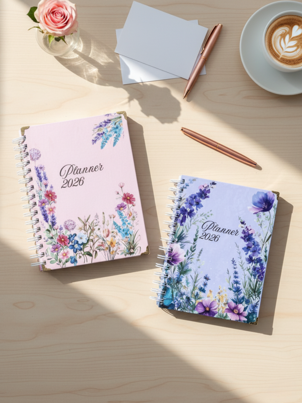 2026 Dated Floral Pink Planner - Weekly & Dated Planner with Monthly Cash Flow | Password Tracker