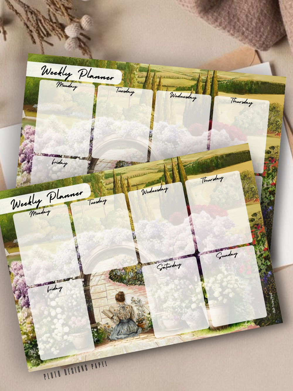 Vintage Weekly Planner & Notepad Set – Collectible Stationery