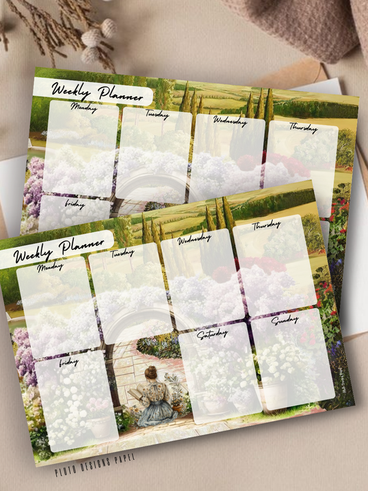 Vintage Weekly Planner & Notepad Set – Collectible Stationery