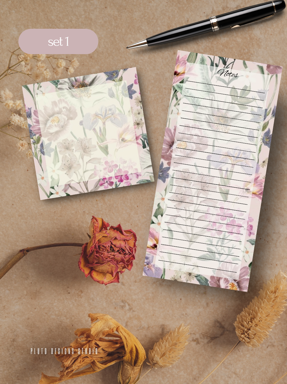 Floral Gardens Notepad set Writing Pad | Memo Pad