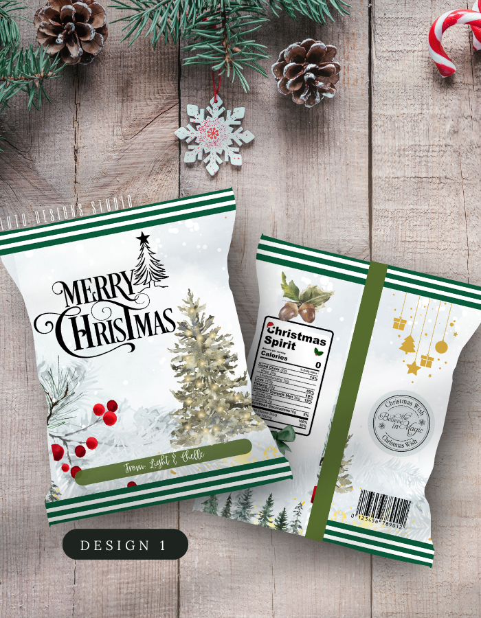 Christmas-Themed Chip Bags for Holiday Season B1