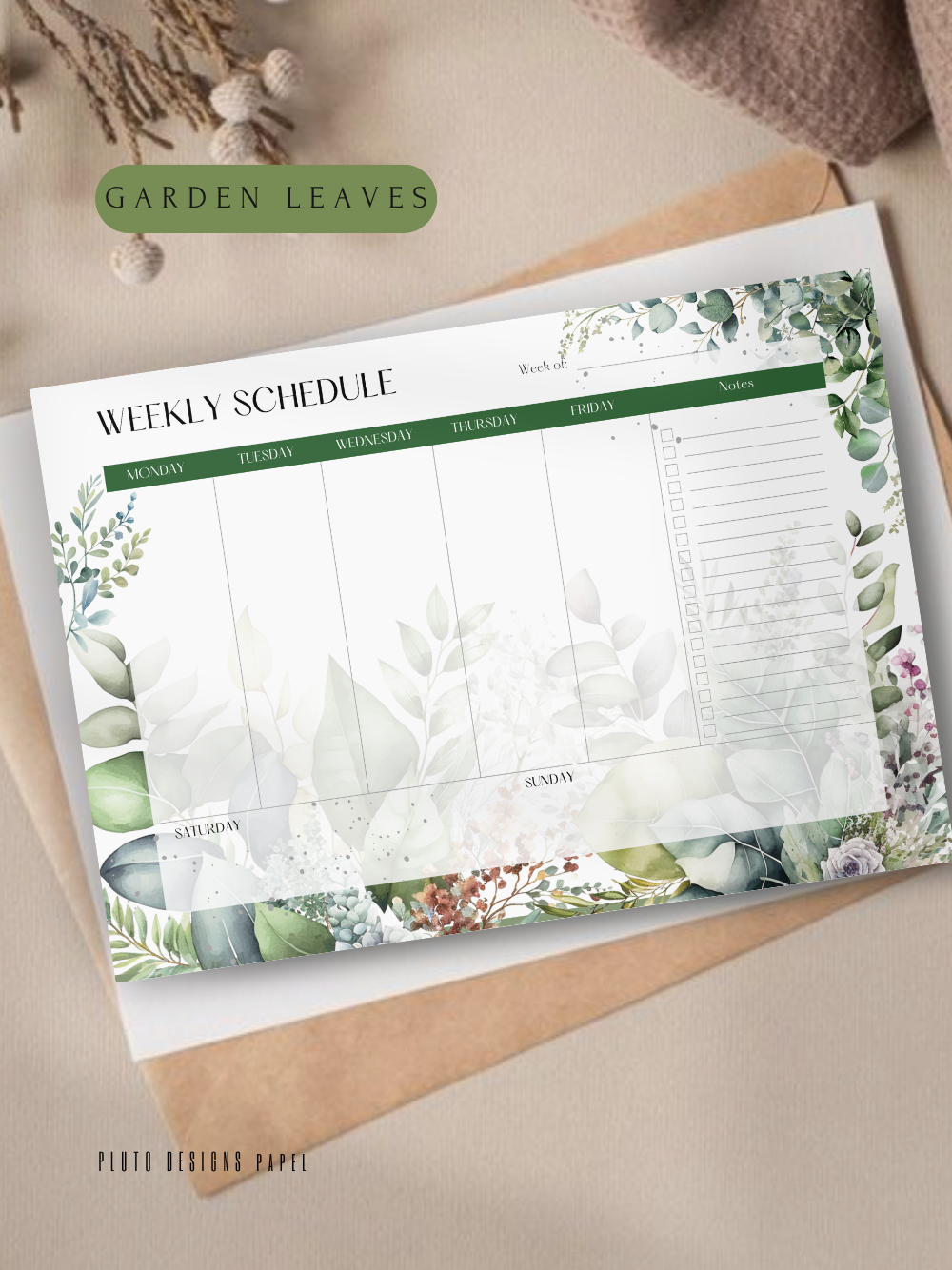 Undated A4 Weekly Planner & Monthly Checklist To-do List – 7 Designs Notes