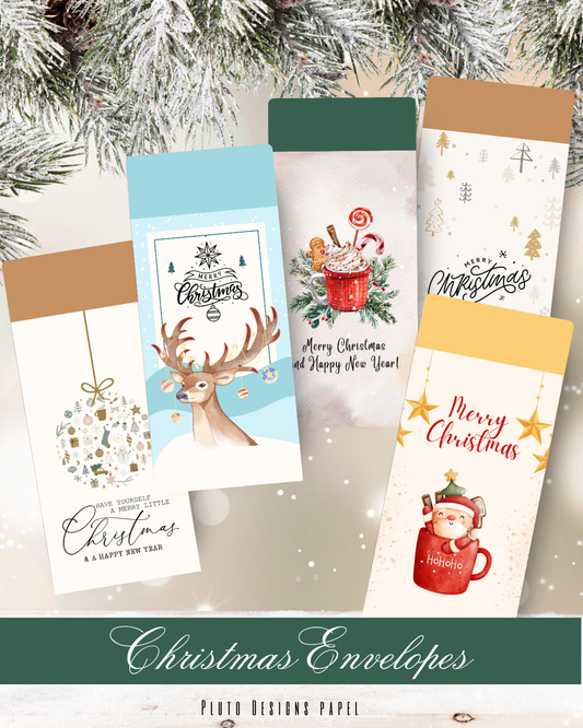 Christmas Money Envelopes holiday Theme 1