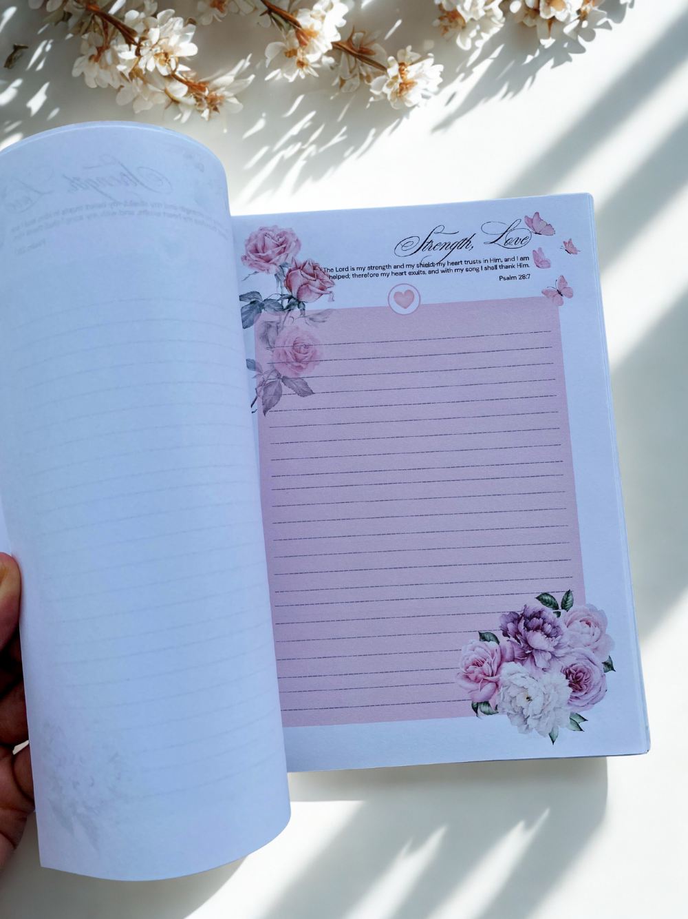 Vintage Floral Notebook Journal with Flower Detail in Spiral Bound