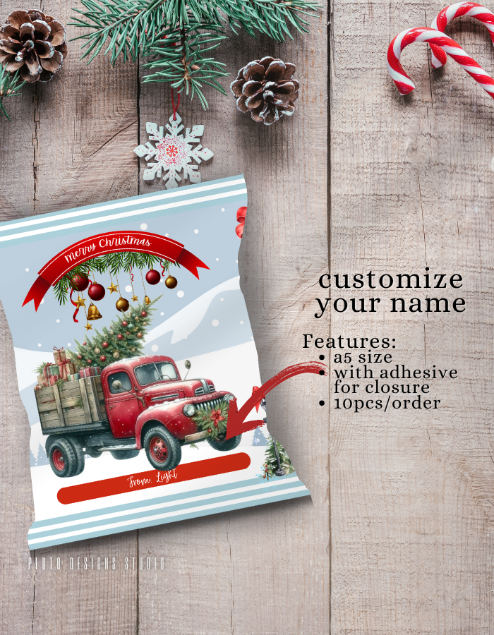 Christmas-Themed Chip Bags for Holiday Season (Pink Theme)