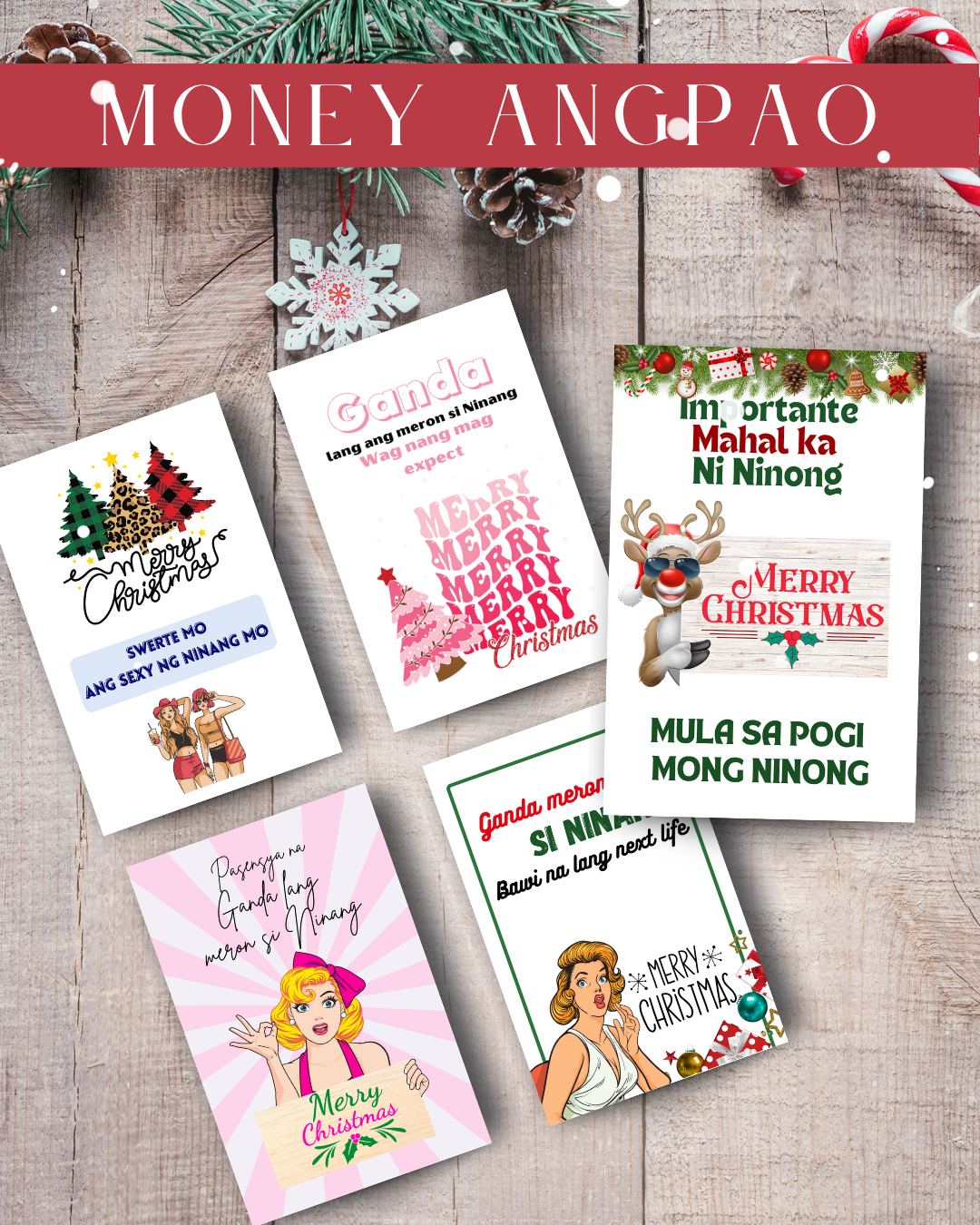 Holiday-Themed Retro & Fun Money Angpao Mini Envelopes