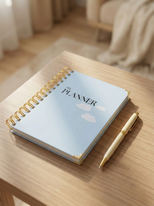 Pastel Undated Calendar Weekly Planner with Password, Trackers and Notes