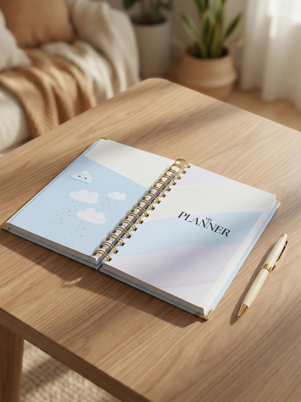 Pastel Undated Calendar Weekly Planner with Password, Trackers and Notes