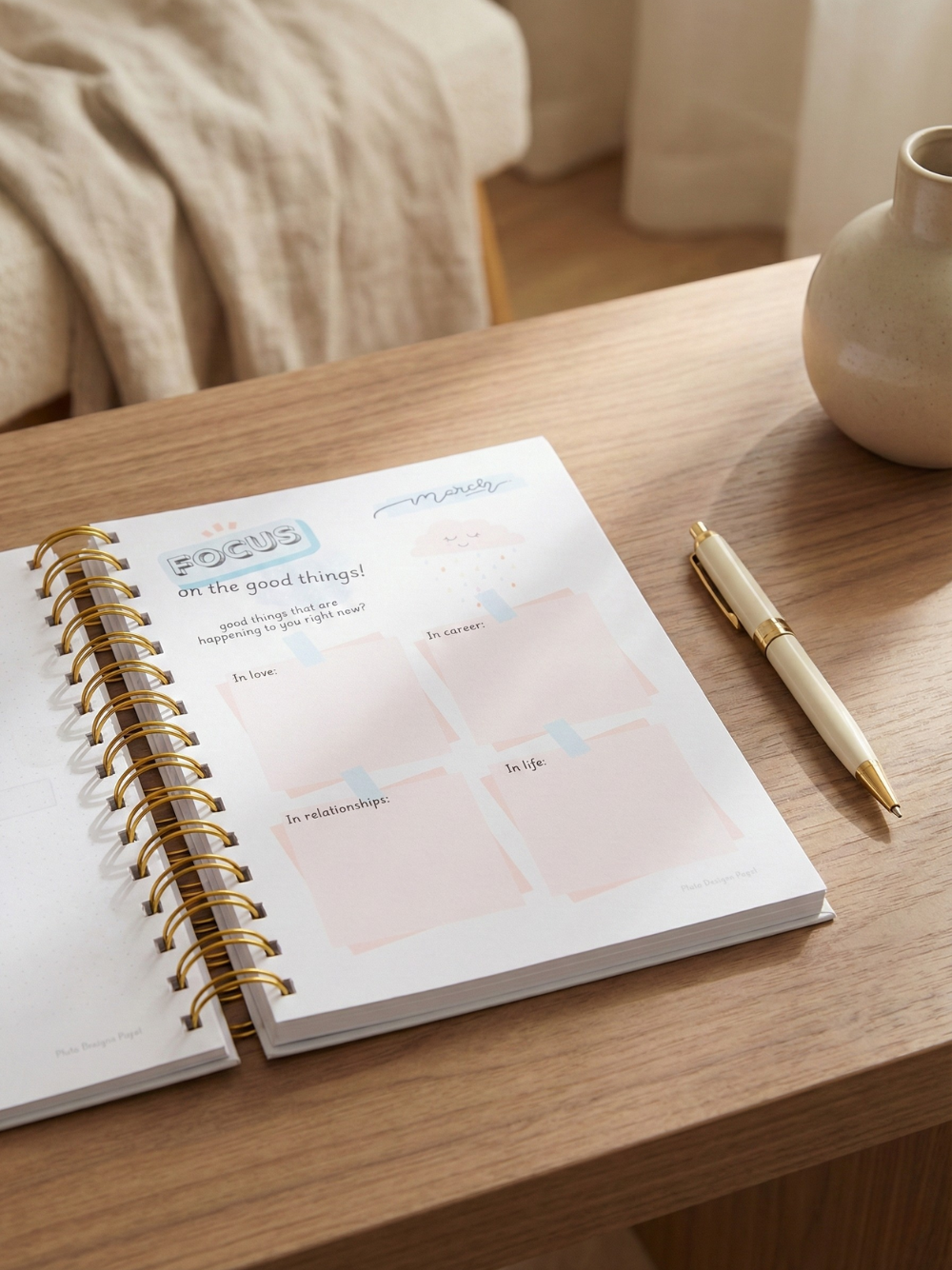 Pastel Undated Calendar Weekly Planner with Password, Trackers and Notes