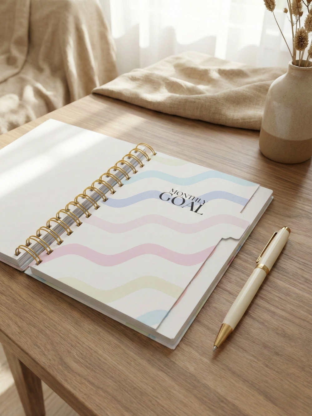 Pastel Undated Calendar Weekly Planner with Password, Trackers and Notes