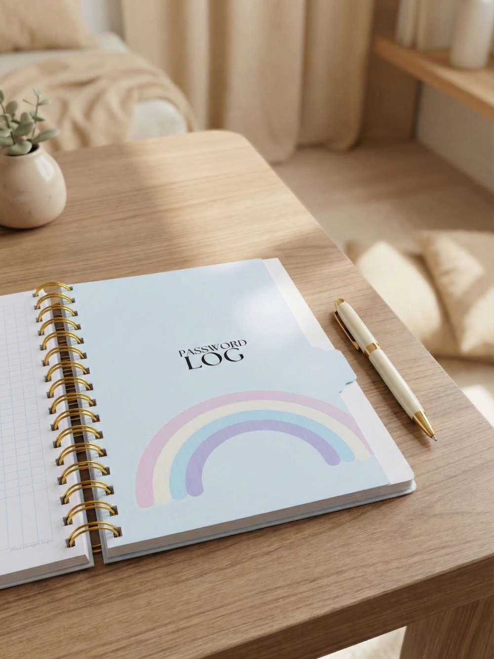 Pastel Undated Calendar Weekly Planner with Password, Trackers and Notes