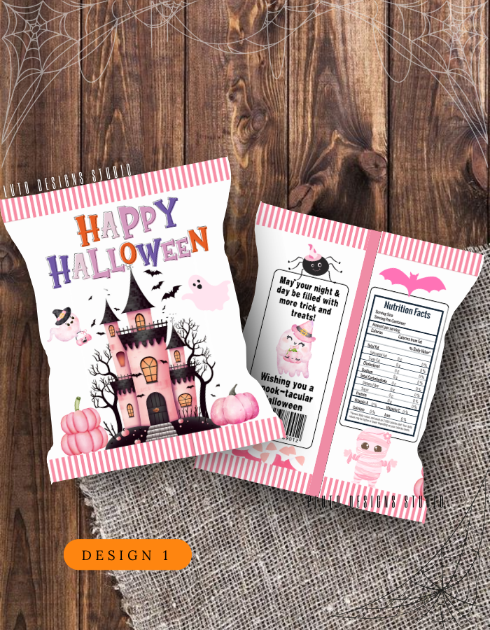 Product Description for Halloween-Themed Chip Bags (10 pcs per pack)