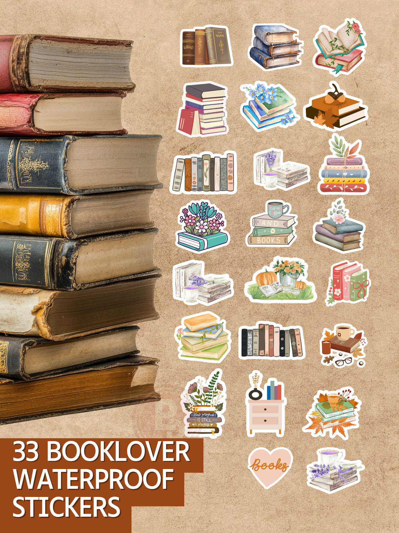Book Illustrations for Book Lover Sticker | Stickers set