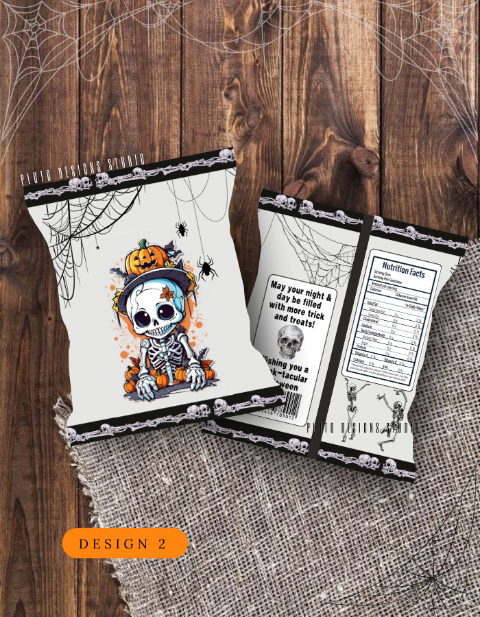 Product Description for Halloween-Themed Chip Bags (10 pcs per pack)