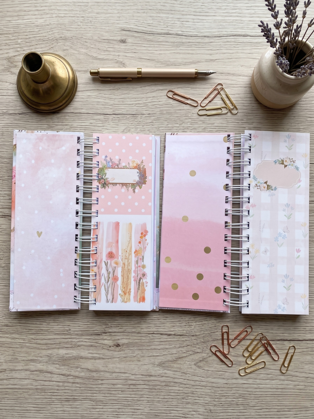 Whimsy Bloom Slim Spiral Writing Pad Elegant Slim Spiral Writing Pad | Dreamy Floral Stationery Notepad Planner